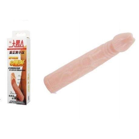 ARNÉS CON FUNDA EXTENSORA REALISTA PARA PENE - 17CM