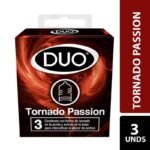 Condones DUO Tornado Passion x 3 unids