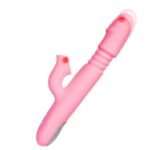 Vibrador de empuje y estimulador de clitoris, se calienta en la punta, 8 velocidades